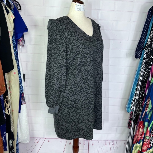 👗 |•NINE WEST•| Animal Print Long Sleeve Dress Size XXL - Picture 3 of 11